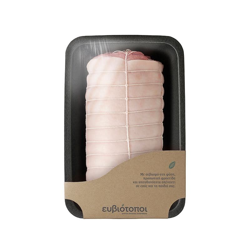 Pork roll put in a net