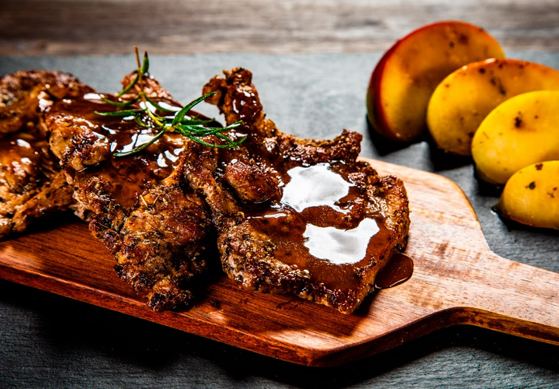 Pork Chop with Quince Chutney